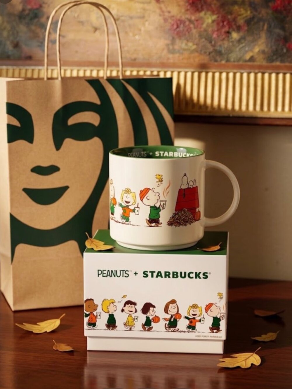 Peanuts & Starbucks Fall Mug 2026 14oz Featuring Snoopy & Friends With Original